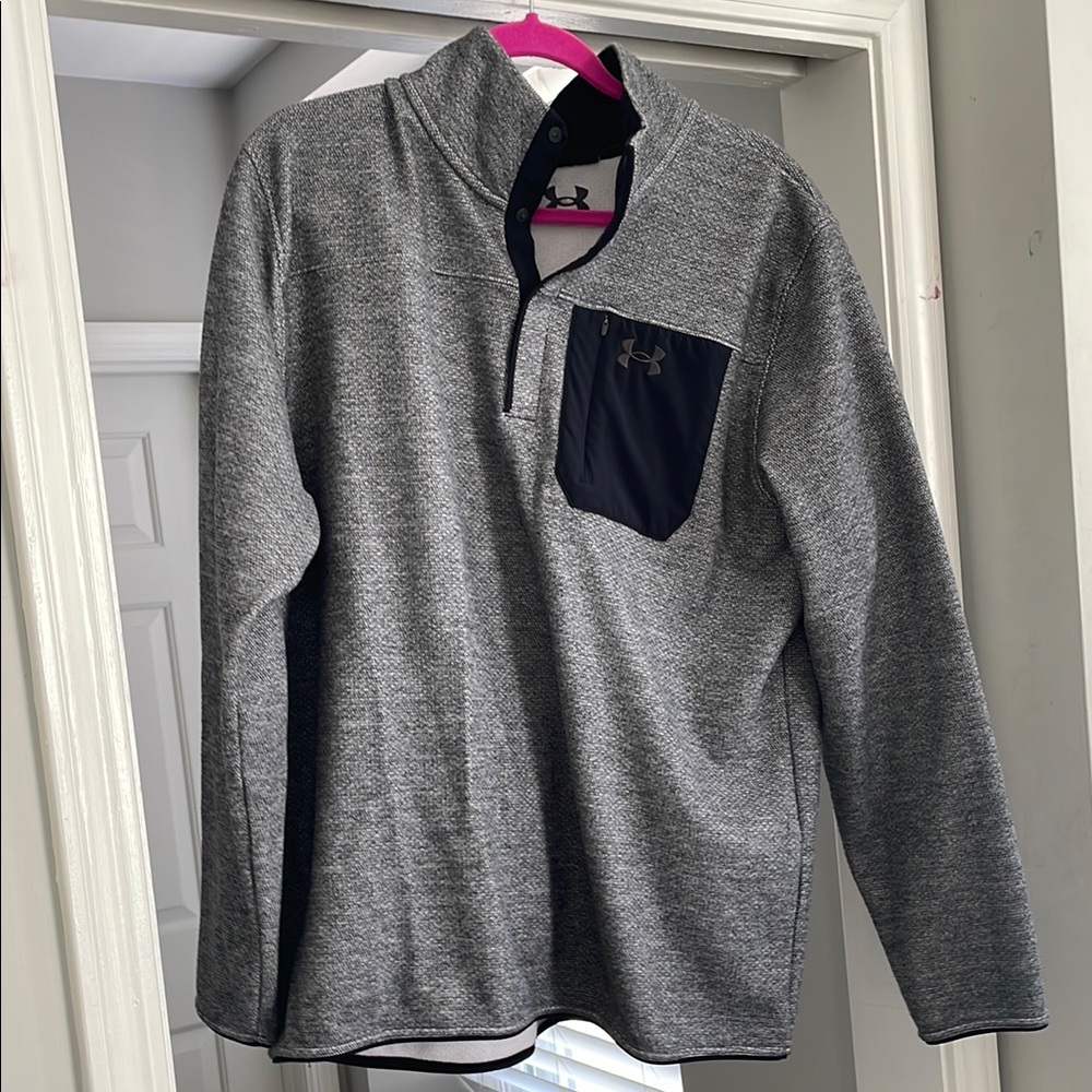 Under Armour Men's Gray Sweater with Navy Accents